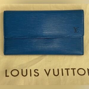 Authentic Louis Vuitton EPI Wallet Long Blue